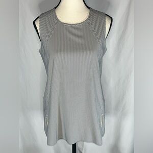 Athleta Striped Sleeveless Tank Top w/Raglan Style Shoulders & Side Slits